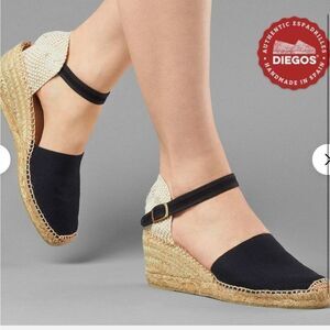 Diegos® Authentic black Carmen high wedge espadrilles | Hand made in Spain